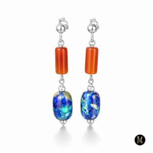 Earrings  Garnet Flame (Σκουλαρίκια Φλόγα Γρανάτη)
