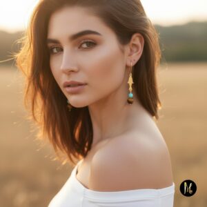 Alternative view of Earrings  Citrine Glow (Σκουλαρίκια Λάμψη Κιτρίνη)
