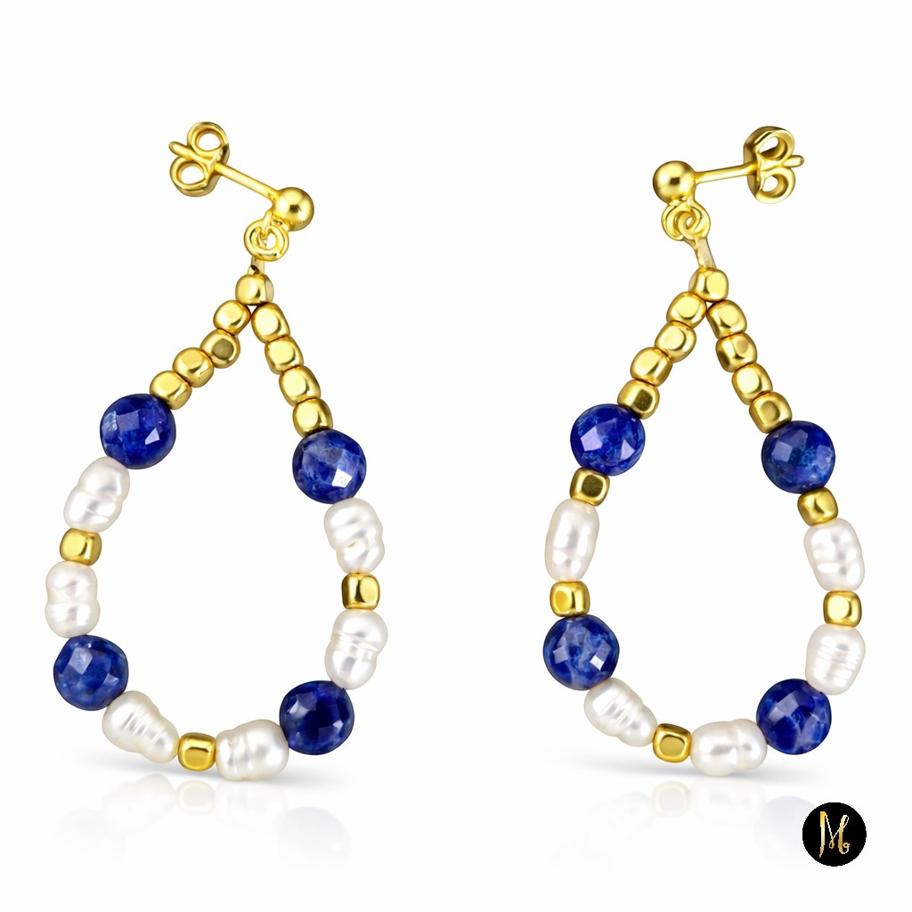 Lapis Azure Earrings (Σκουλαρίκια Γαλάζιος Λάπις)