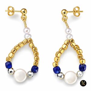 Lapis Moonlight Earrings (Σκουλαρίκια Φεγγαρόλουστος Λάπις)