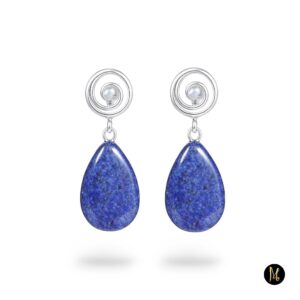Lapis Spiral Serenity Earrings (Σκουλαρίκια Γαλήνης Σπειροειδούς Λάπις)