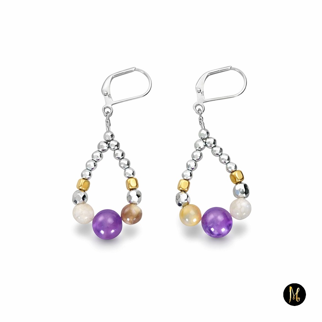 Amethyst Serenity Earrings (Σκουλαρίκια Γαλήνης Αμέθυστου)