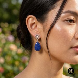 Alternative view of Lapis Spiral Serenity Earrings (Σκουλαρίκια Γαλήνης Σπειροειδούς Λάπις)