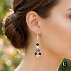 Alternative view of Murano Nightfall Earrings (Σκουλαρίκια Δειλινού Μουράνο)