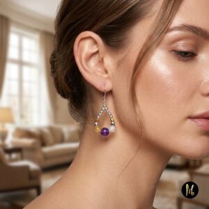 Alternative view of Amethyst Serenity Earrings (Σκουλαρίκια Γαλήνης Αμέθυστου)