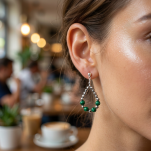 Alternative view of Verdant Balance Earrings (Σκουλαρίκια Πράσινης Ισορροπίας)